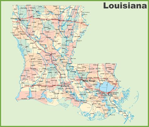 Free Printable Map Of Louisiana